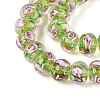Handmade Lampwork Inner Flower Rondelle Beads Strands LAMP-T022-24H-3