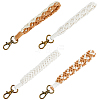 SUPERFINDINGS 4Pcs 4 Style Cotton Linen Handmade Braided Wrist Lanyard Pendant Decorations KEYC-FH0001-35-1