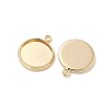 Flat Round Brass Pendant Cabochon Settings KK-K414-14E-G-2