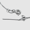 Rhodium Plated 925 Sterling Silver Box Chain Necklaces STER-F039-45cm-13P-2