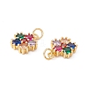 Rack Plating Brass Micro Pave Colorful Cubic Zirconia Pendants ZIRC-C040-41G-3