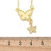 Brass Micro Pave Clear Cubic Zirconia Pendants Necklaces NJEW-M088-03G-03-3