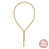 Adjustable 925 Sterling Silver Round Column Magnetic Beaded Necklaces for Women NJEW-A048-03G-2