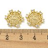 Rack Plating Brass Micro Pave Clear Cubic Zirconia Bead Caps KK-K386-11G-3