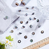 30Pcs 2 Colors 1-Hole Alloy Shell Shank Buttons BUTT-NB0002-09A-4