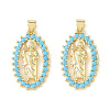 Brass Micro Pave Sky Blue Cubic Zirconia Pendants CU-CBA6938-11G-01-1