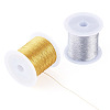 2 Rolls 2 Colors 3-Ply Round PET Metallic Thread MCOR-TA0001-03A-2