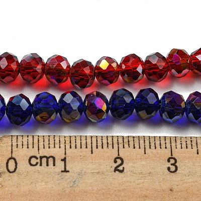 Electroplate Transparent Glass Beads Strands EGLA-A034-T6mm-G-1