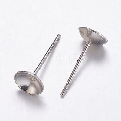 Tarnish Resistant 304 Stainless Steel Stud Earrings Findings LS-STAS-K146-016-6mm-1