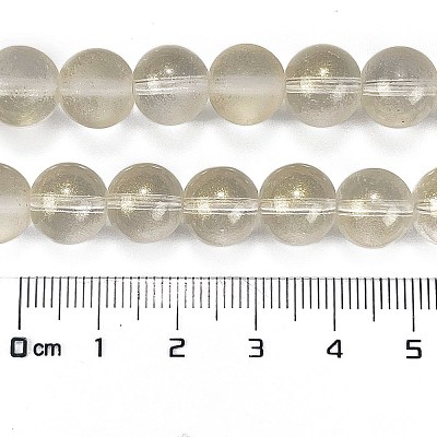 Frosted Transparent Glass Bead Strands GLAA-P065-10mm-01-1