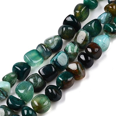 Natural Dyed & Heated Agate Beads Strands G-N342-65B-1