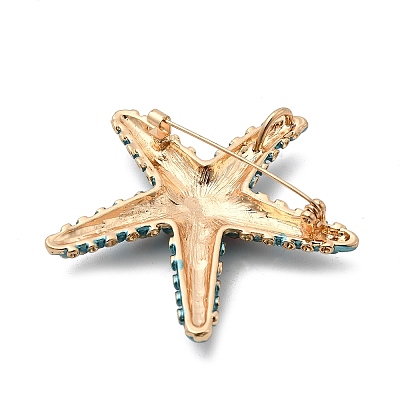 Ocean Theme Alloy Rhinestone Lapel Pins for Backpack Clothes for Clothes JEWB-F042-05A-G-1
