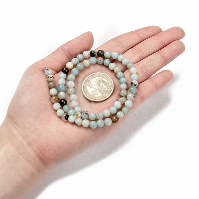Natural Flower Amazonite Beads Strands Z26N5018-1