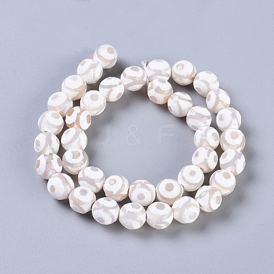 Tibetan Style 3-Eye dZi Beads X-TDZI-G341-10mm-02-1