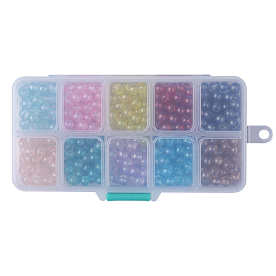 10 Colors Transparent Spray Painted Glass Beads DGLA-JP0001-11-6mm-1