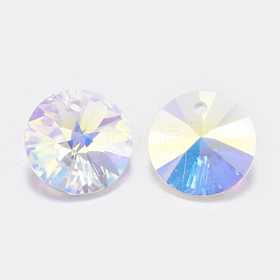 Faceted Glass Rhinestone Charms RGLA-F049-6mm-001AB-1