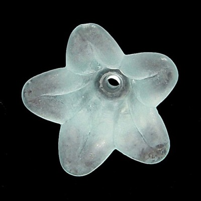 Light Cyan Frosted Transparent Acrylic Flower Beads X-PLF018-13-1