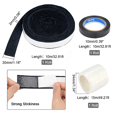 3 Rolls 3 Style Plastic Racket Hand Glue Base Film AJEW-GA0003-96A-1