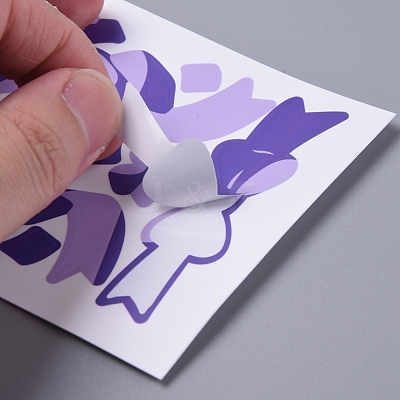 Bowknot & Heart Pattern Decorative Stickers Sheets DIY-L037-G05-1