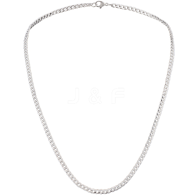 1Pc 304 Stainless Steel Cuban Link Chain Necklaces for Men Women NJEW-BM0001-08E-1