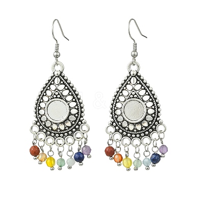 Gemstone Tassel Chandelier Earrings EJEW-JE07176-02-1