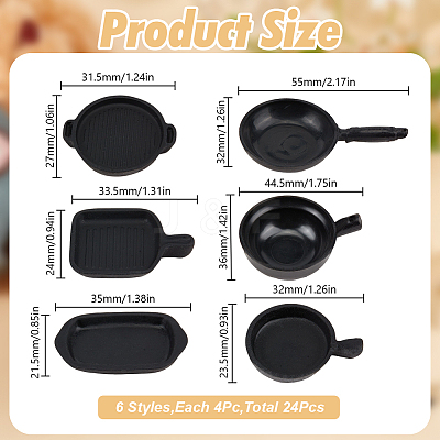 24Pcs 6 Styles Miniature Pot AJEW-GO0002-39-1