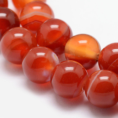 Natural Striped Agate/Banded Agate Bead Strands X-G-K166-13-8mm-08-1