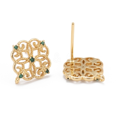 Brass Stud Earring Findings KK-K251-05G-03-1