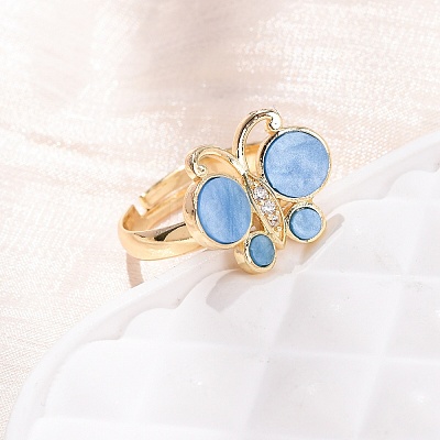 Brass Micro Pave Cubic Zirconia Finger Rings RJEW-C152-01G-1