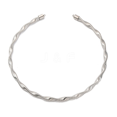 6.5mm Twist Iron Chain Necklaces NJEW-G163-01P-1