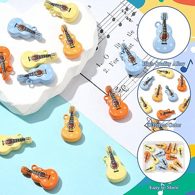 16Pcs 4 Colors Spray Painted Zinc Alloy Pendants FIND-CJ0005-51-1
