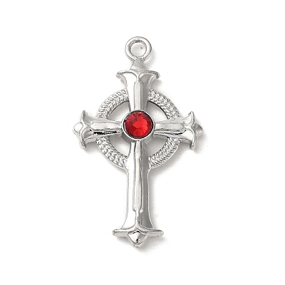Alloy with Ruby Rhinestone Big Pendants FIND-G067-15E-P-1