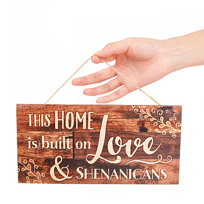 1Pc Natural Wood Hanging Wall Decorations for Front Door Home Decoration AJEW-CN0001-02G-1