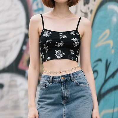 Ocean Iron Glass Rhinestone Shell Shape Tassel Waist Belly Body Chains for Women AJEW-WH20019-86-1