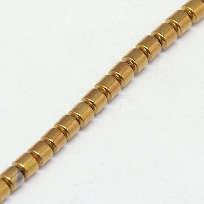 Electroplate Non-magnetic Synthetic Hematite Beads Strands G-J163-3x3mm-04-1