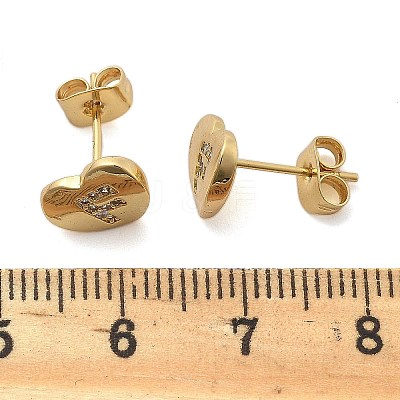 Rack Plating Brass Micro Pave Clear Cubic Zirconia Stud Earrings EJEW-K299-01G-F-1