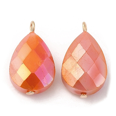 Imitation Jade Glass Pendants KK-Q777-02G-05-1