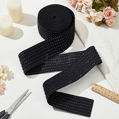 5 Yards Flat Polyester Elastic Wide Band OCOR-WH0090-052A-1
