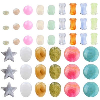 210Pcs 8 Styles Transparent Acrylic Beads OACR-YW0003-22-1