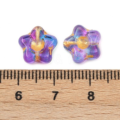 Electroplate and Golden Metal Enlaced Glass Beads EGLA-T029-02G-1