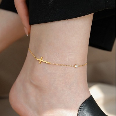 Stainless Steel Charm Anklets for Women WG18C2B-12-1