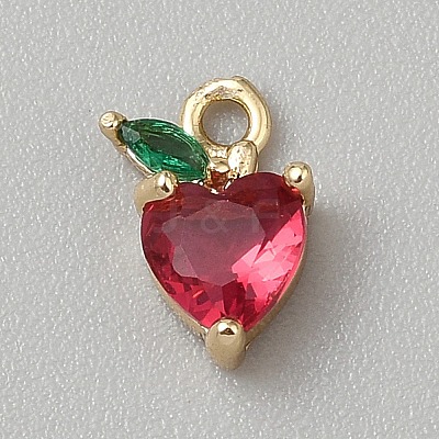 Brass Pave Cubic Zirconia Pendants KK-WH0108-33J-1