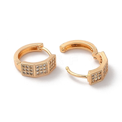 Brass Hoop Earrings with Rhinestone EJEW-K256-64KCG-1