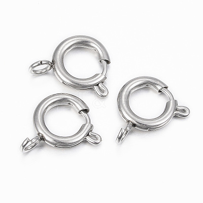 Non-Tarnish 304 Stainless Steel Smooth Surface Spring Ring Clasps LS-X-STAS-H396-C-02P-1