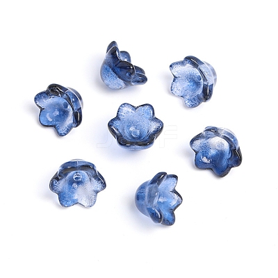 Two Tone Handmade Lampwork Bead Caps HUDU-PW0001-115B-1