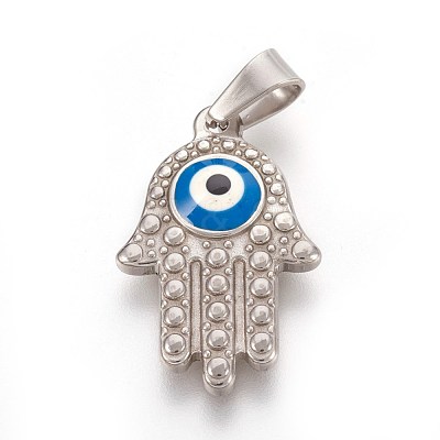 304 Stainless Steel Enamel Pendants STAS-F185-01-1