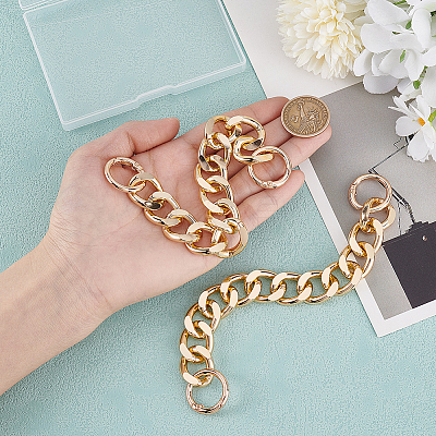 2Pcs Aluminum Curb Chain Purse Strap Extender FIND-HY0004-37LG-1