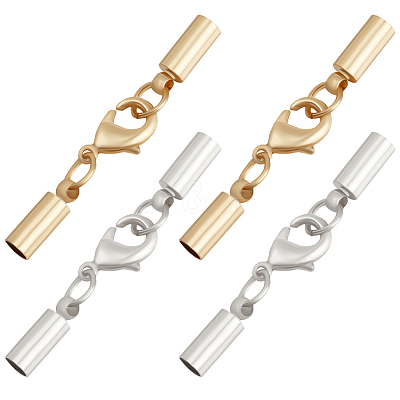 20 Sets 2 Colors Brass Lobster Claw Clasps KK-BBC0008-46-1