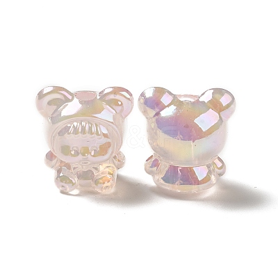 UV Plating Rainbow Iridescent Acrylic Beads LS-PACR-M002-01E-1