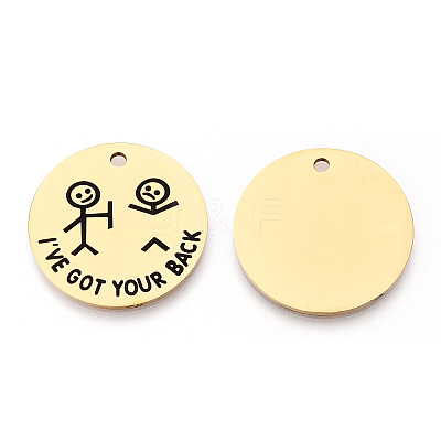 201 Stainless Steel Pendants STAS-T064-37G-17-1